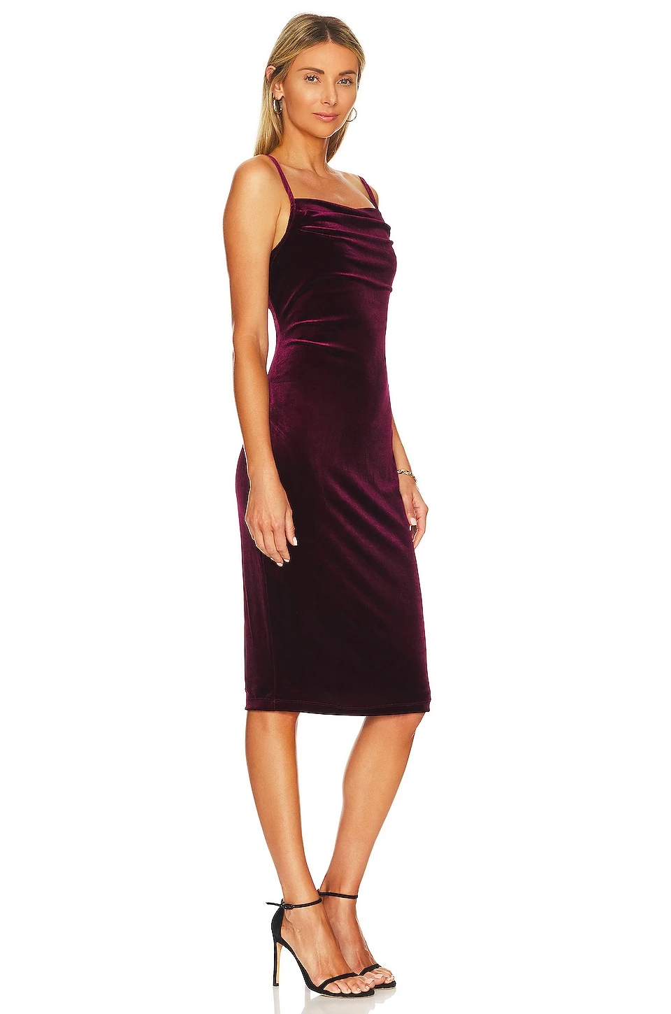 Bias Velvet Midi Slip Dress Port - Image 2