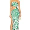 X REVOLVE Gwen Dress Green Swirl