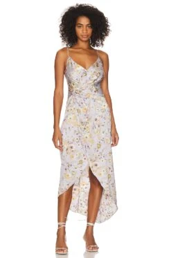 Giselle Dress Lavender & Gold Floral