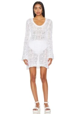 Patchwork Mini Dress Bleach White
