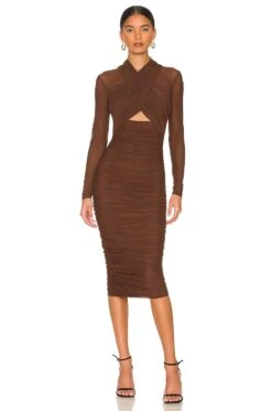 Bardot Aliyah Dress Chocolate