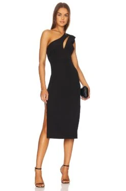 Bardot Aveline One Shoulder Dress Black