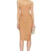 Bardot Lithium Mesh Midi Dress Nude