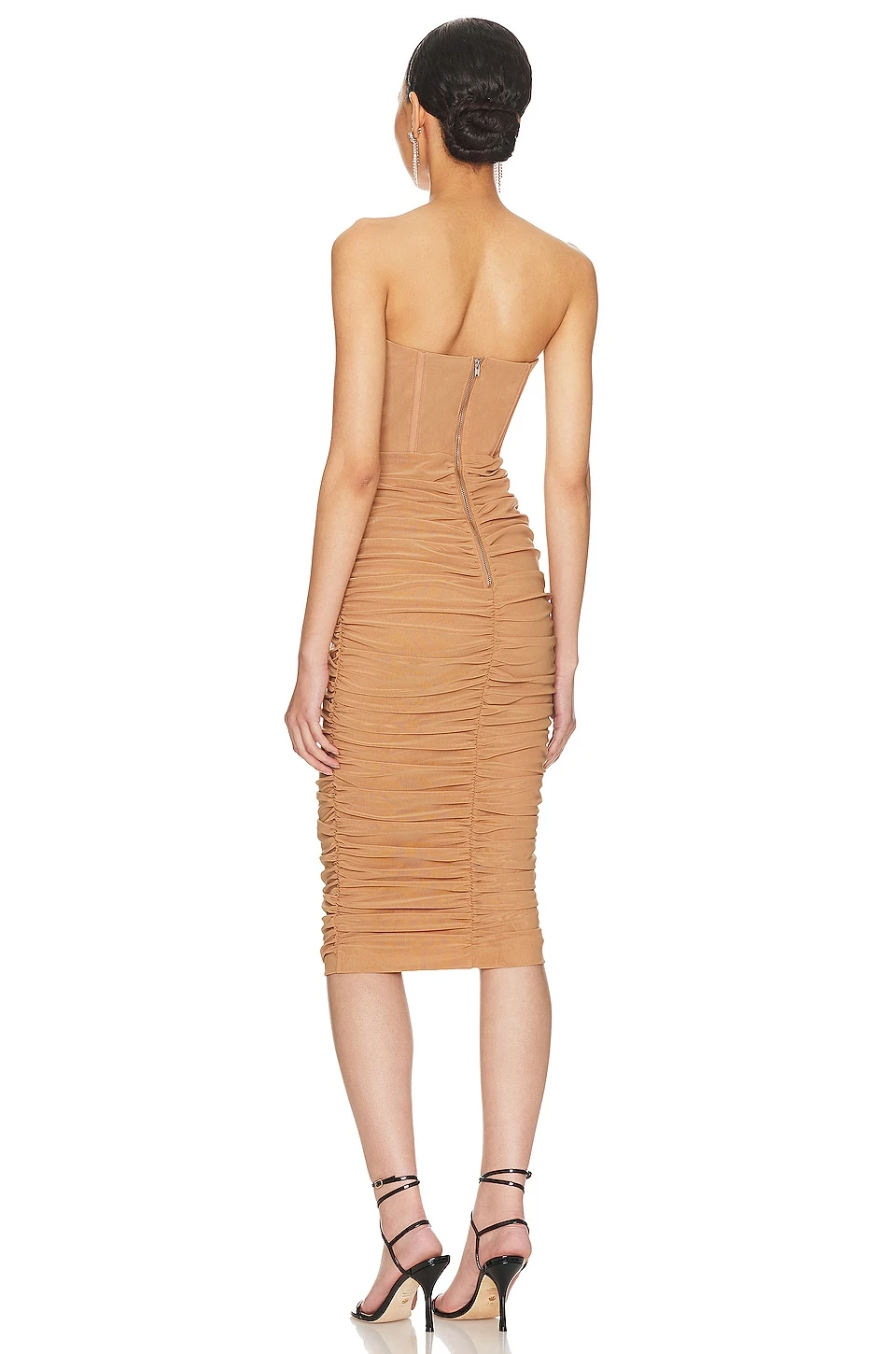 Bardot Lithium Mesh Midi Dress Nude - Image 3
