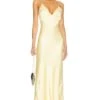 Bardot Capri Diamonte Slip Dress Canary Yellow