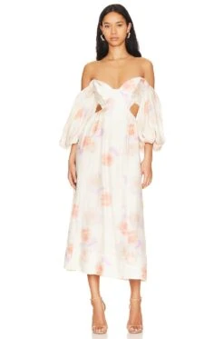Bardot Lucia Midi Dress Painterly Floral