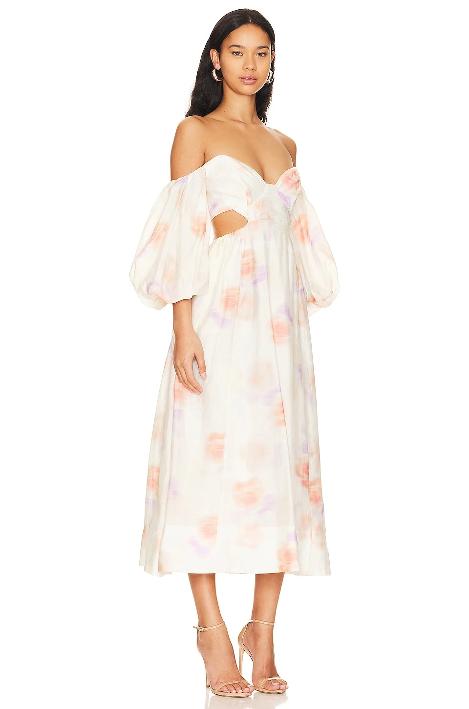 Bardot Lucia Midi Dress Painterly Floral - Image 2