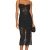 Bardot Olina Corset Midi Dress Black