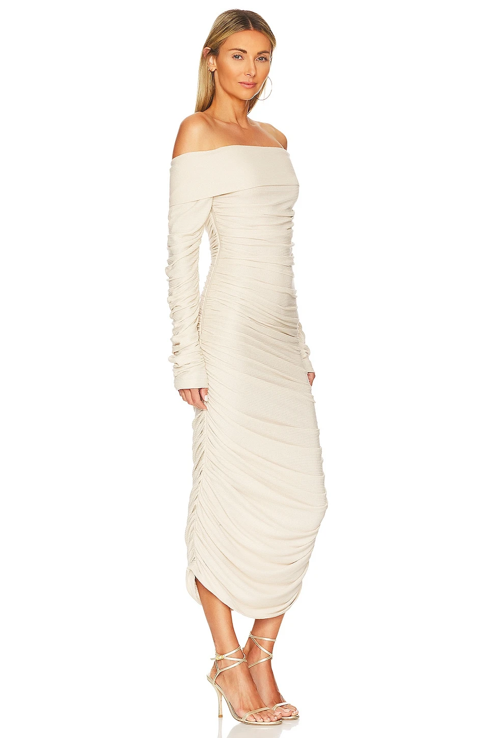 Amara Strapless Midi Dress Neutral - Image 2