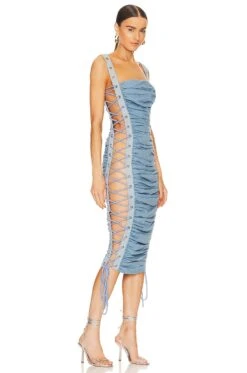 Britney Denim Midi Dress Blue