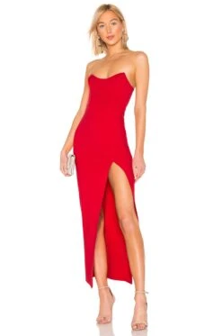 Ryleigh Strapless Maxi Dress Red