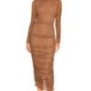 Camila Coelho Joelle Midi Dress Brown