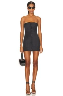 Satin Corset Dress Black