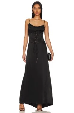 X REVOLVE Talia Gown Black