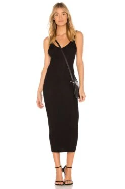 Rib Tank Dress Black