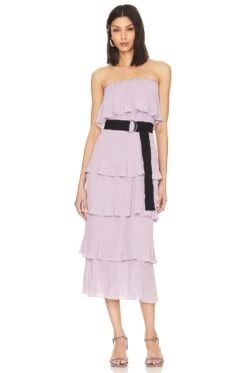 ESSENTIEL ANTWERP Dewave Pleated Ruffle Dress Camaby