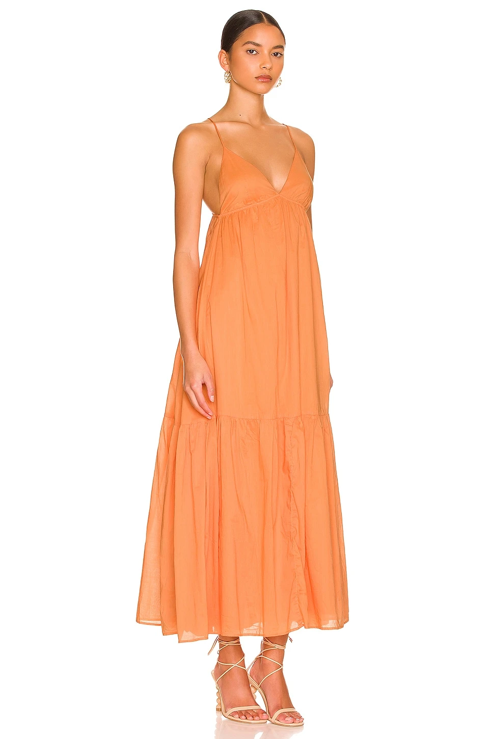 Faithfull The Brand Wilonna Midi Dress Mango - Image 2