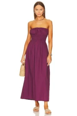 Faithfull The Brand Le Bon Midi Dress Sangria