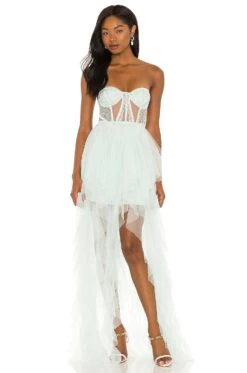 X REVOLVE Bustier Hi Low Gown Blue