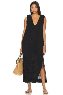 FREE PEOPLE Agatha Midi Dress Black