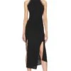 Helmut Lang Mock Neck Midi Dress Black