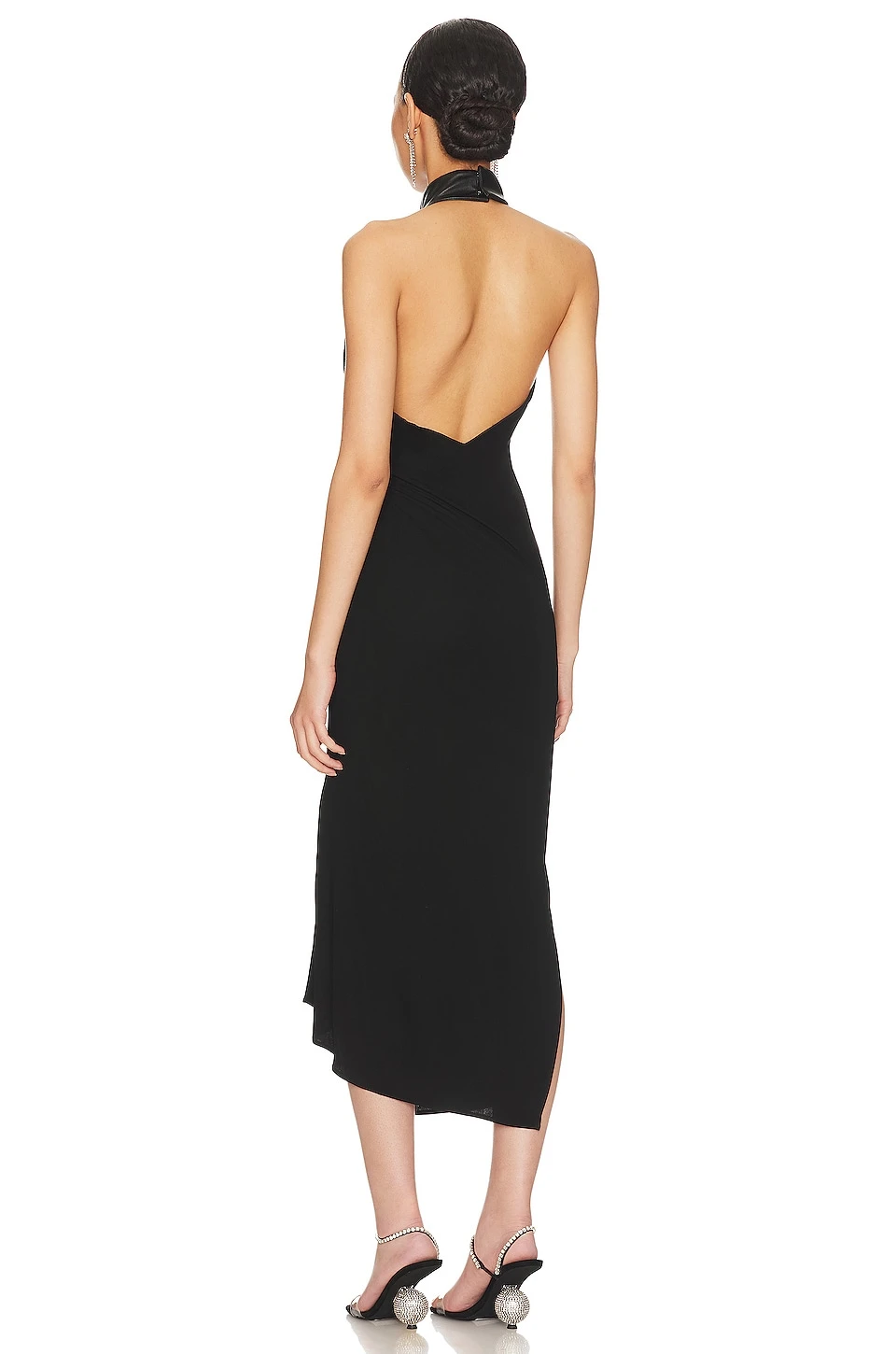 Helmut Lang Mock Neck Midi Dress Black - Image 3