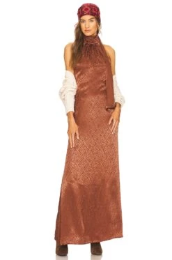 X REVOLVE Raffalo Maxi Dress Chocolate Brown