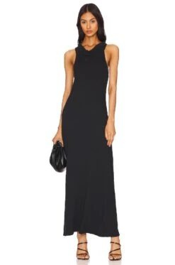 JAMES PERSE Cut Away Midi Dress True Black
