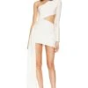 X Revolve One Shoulder Sash Mini Dress Arctic Ivory