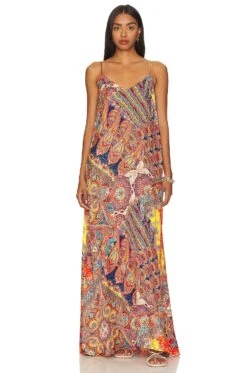 Hartley Trapeze Dress Multi Paisley Scarf