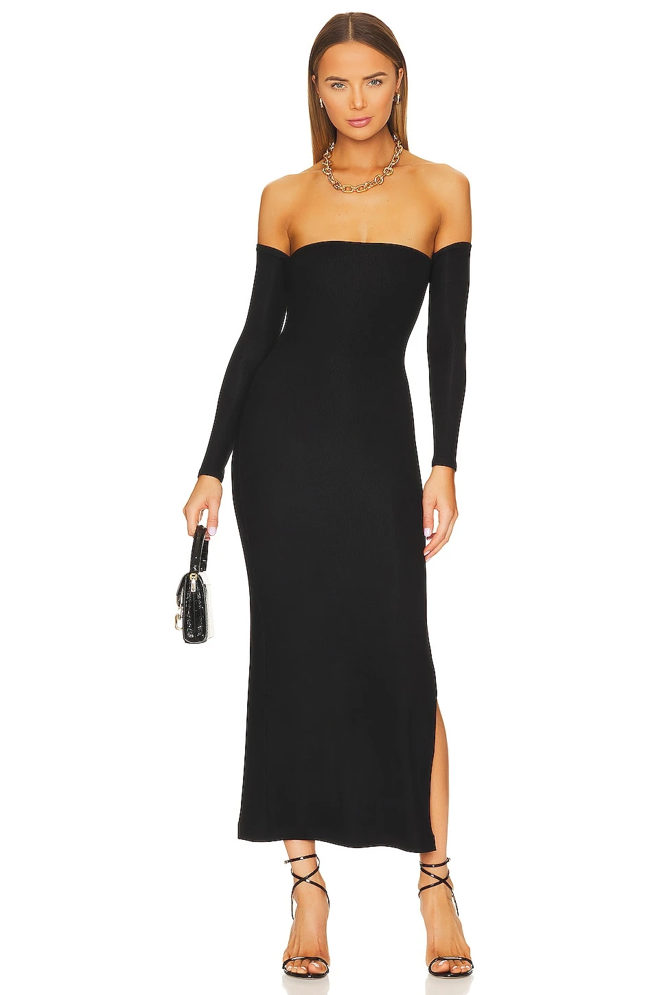 Off Shoulder Dress Black - Image 5