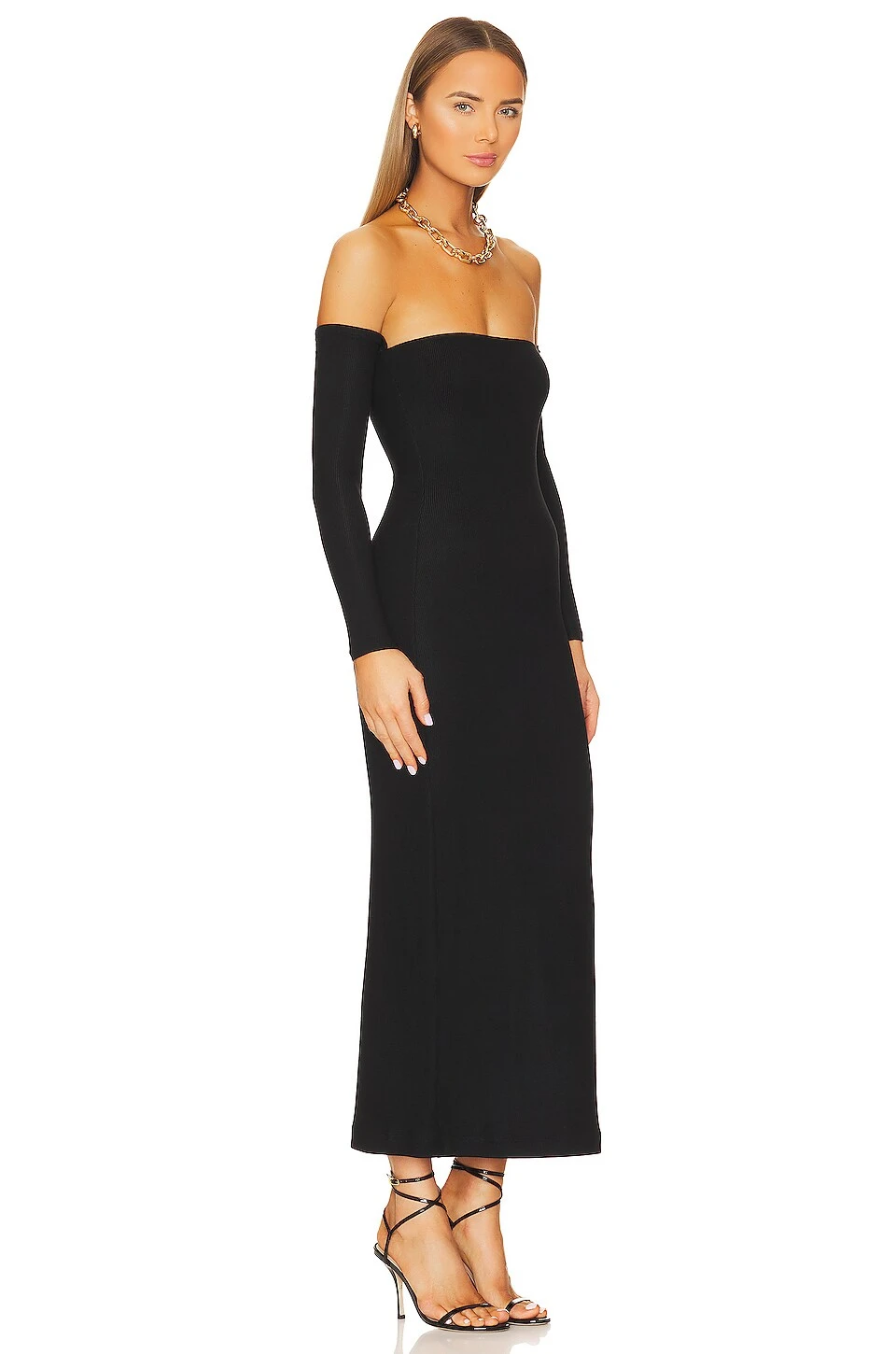 Off Shoulder Dress Black - Image 2