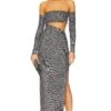 Cutout Off Shoulder Maxi Dress Shimmer
