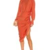 The Geni Midi Dress Terracotta Red