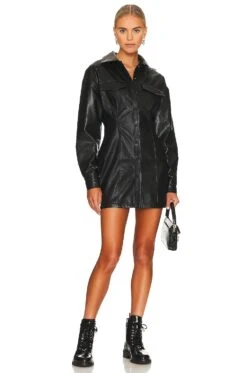 Lou Long Sleeve Mini Dress Black