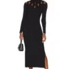 Aksel Rib Midi Dress Black