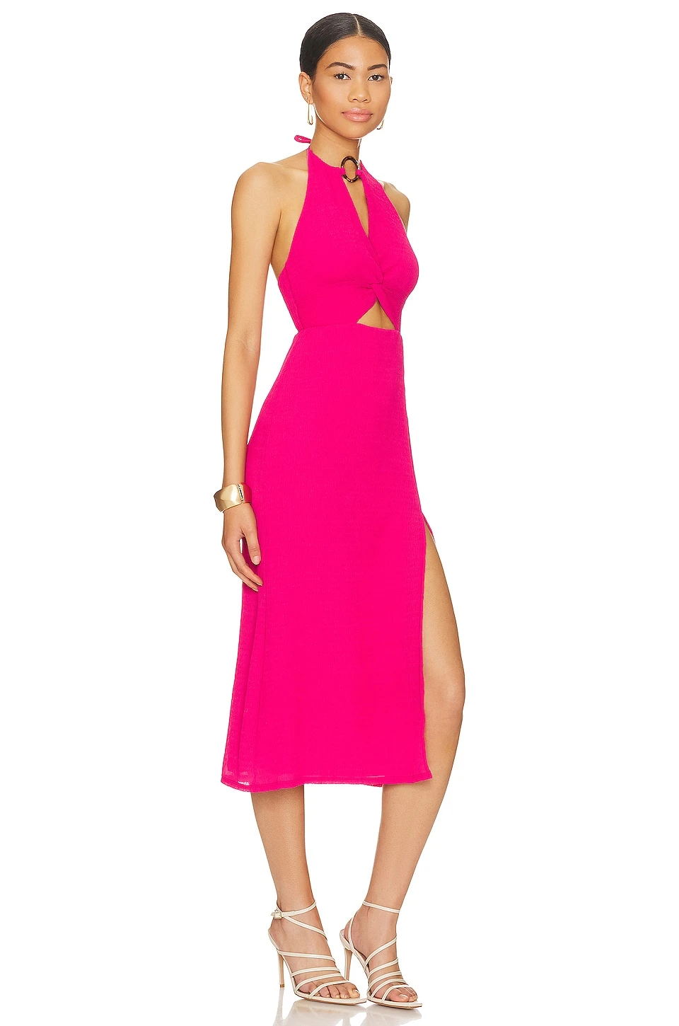 Myah Midi Dress Hot Pink - Image 2