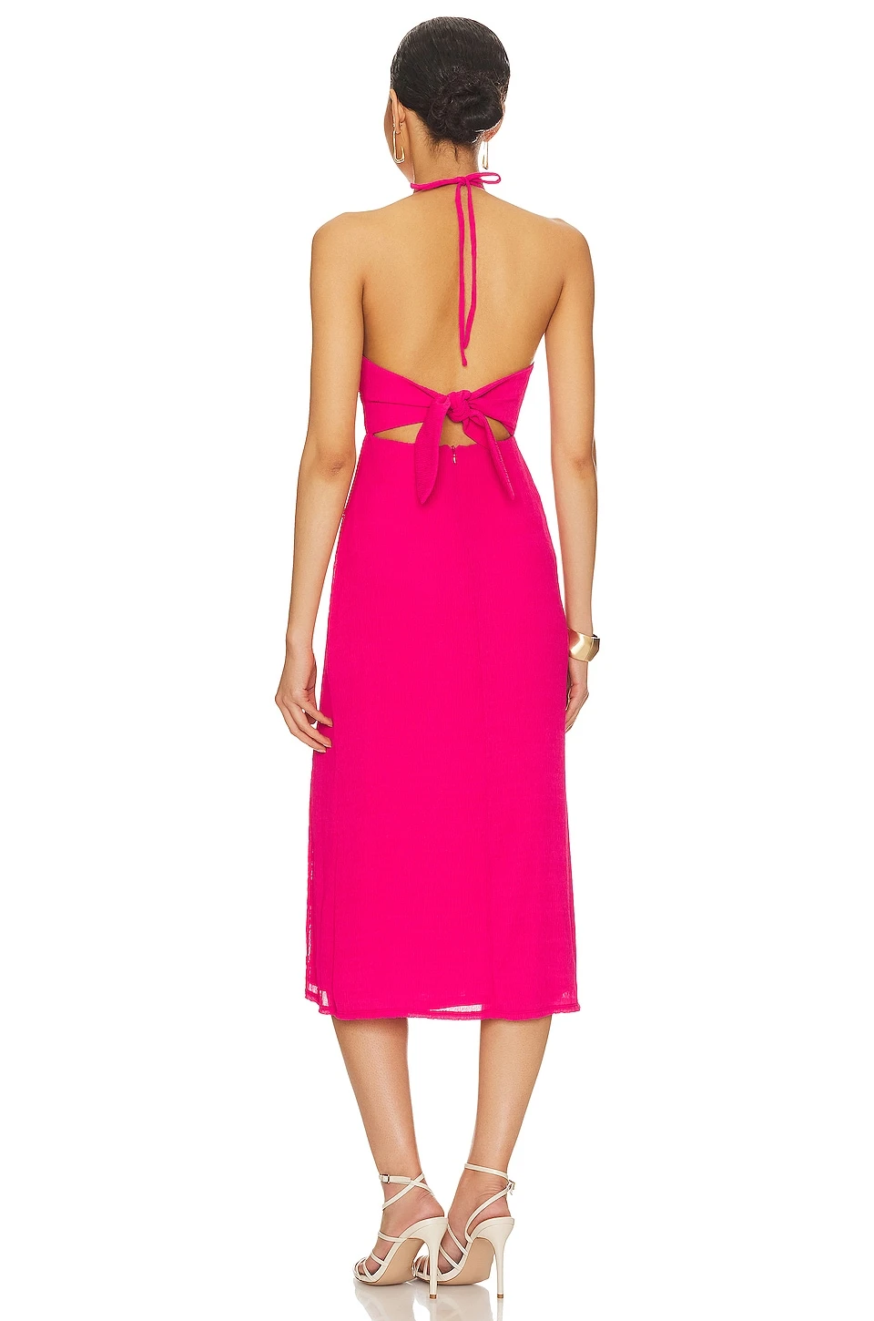 Myah Midi Dress Hot Pink - Image 3