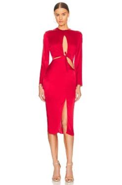 Rose Midi Dress Red