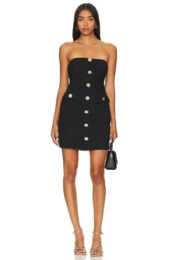 MILLY Hana Boucle Mini Dress Black