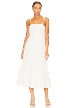 Minkpink Sadie Broidery Sundress Ivory
