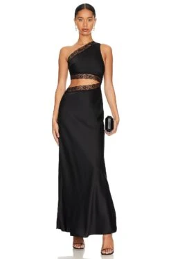 Jillian Satin Gown Black