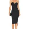 Sophia Strapless Midi Dress Black