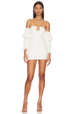 Maxine Off Shoulder Dress White