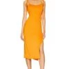 Mieko Cowl Back Dress Orange