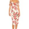 Tasha Drape Midi Dress Blush Floral
