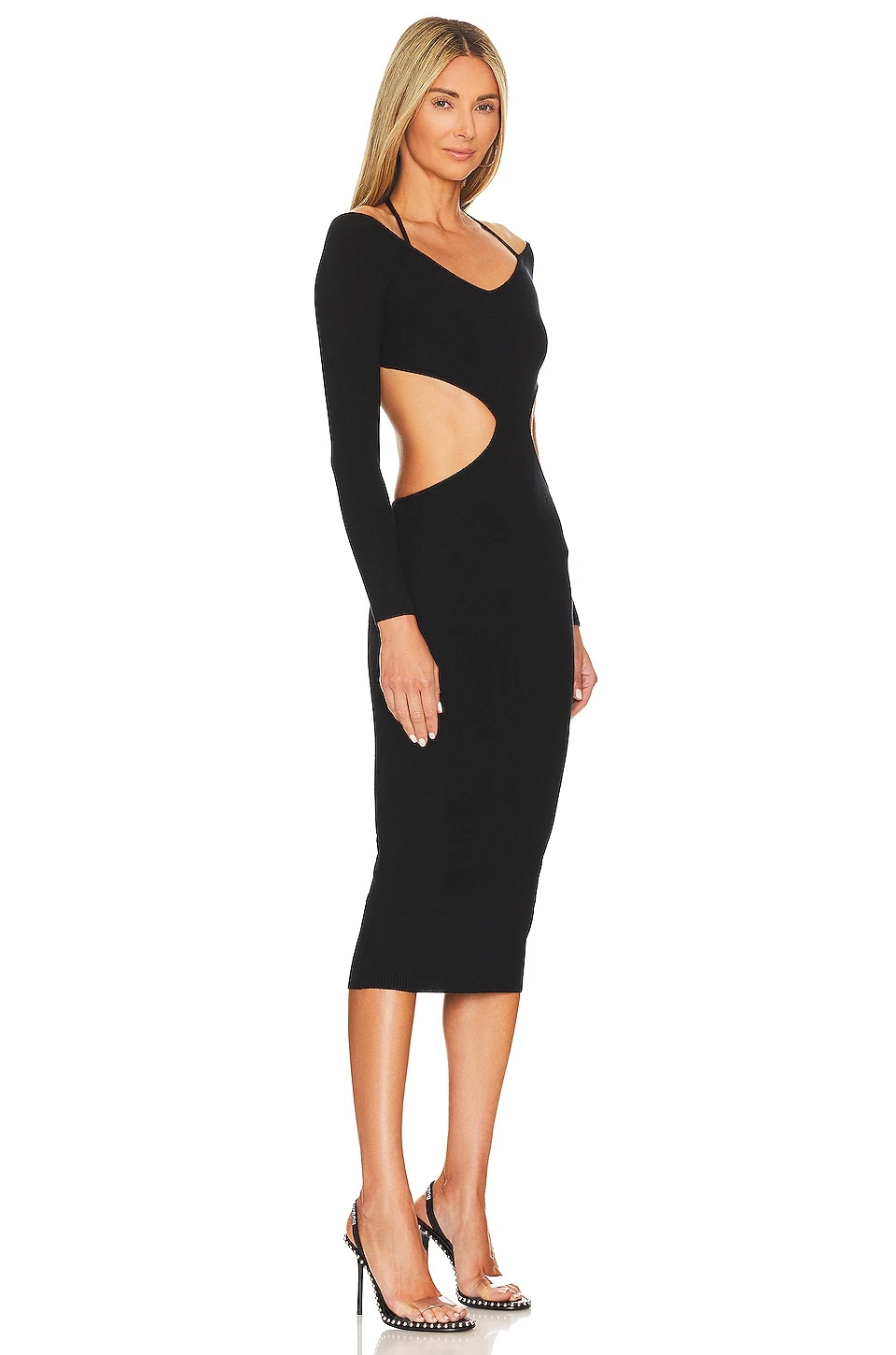 Yael Cut Out Halter Dress Black - Image 2
