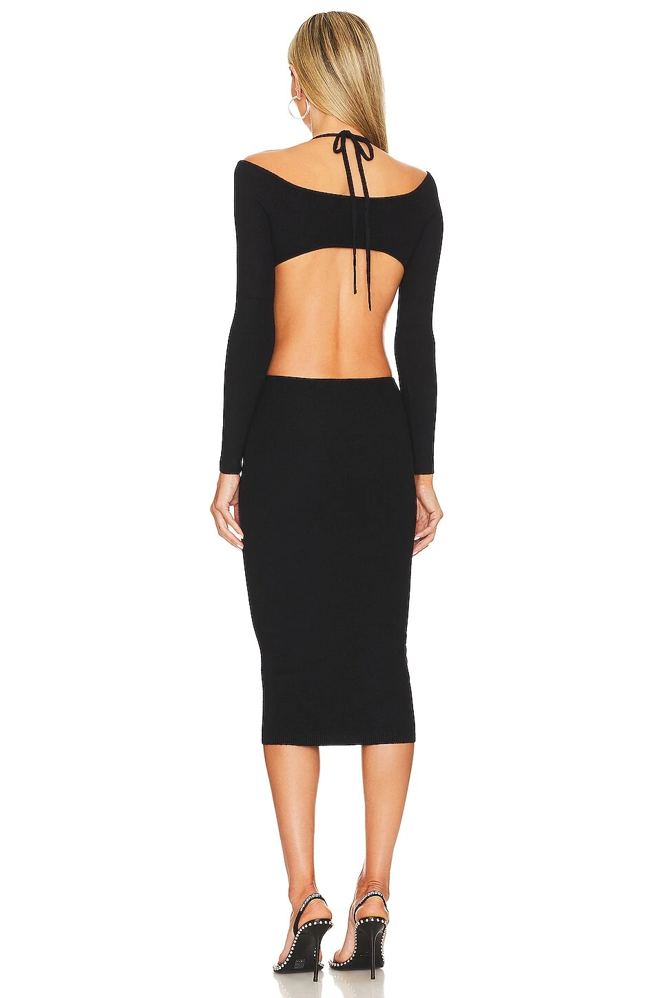 Yael Cut Out Halter Dress Black - Image 3