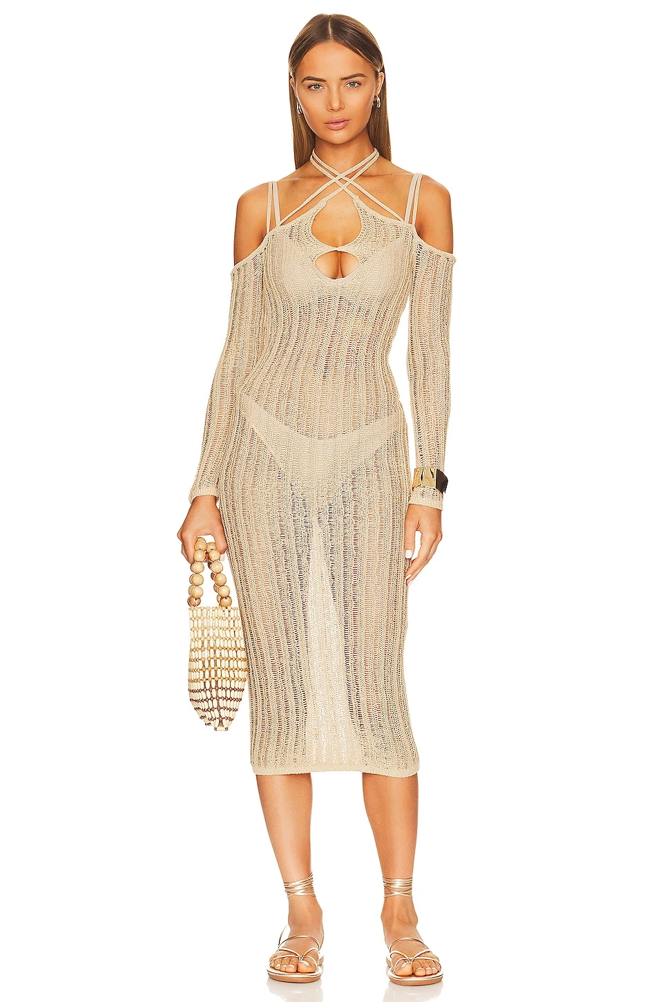 Evangeline Maxi Dress Gold Sand