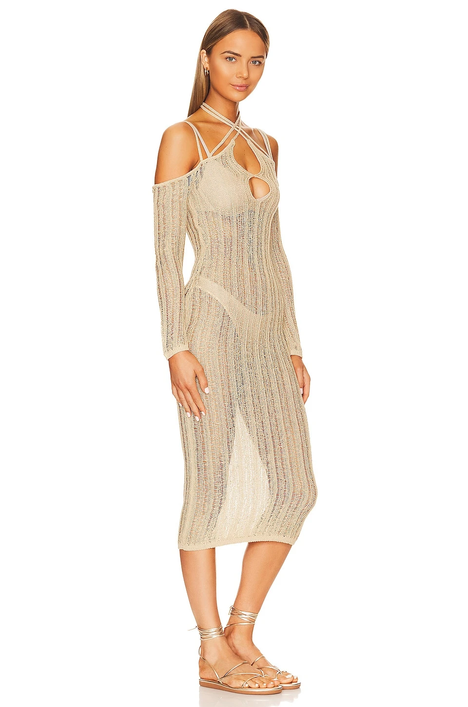 Evangeline Maxi Dress Gold Sand - Image 2